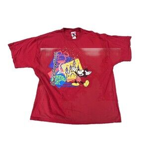 Mickey Inc Disney Parks Short Sleeve Vintage T Shirt Red Size Large XL